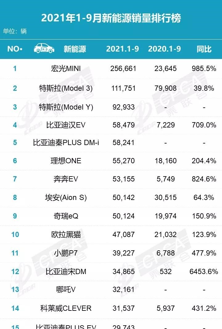  特斯拉,Model Y,Model 3,MINI,MINI,理想汽车,理想ONE,五菱汽车,宏光MINIEV,哈弗,哈弗H6